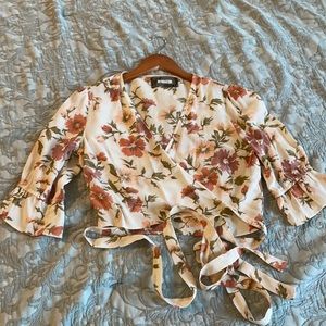 Reformation small wrap top cropped